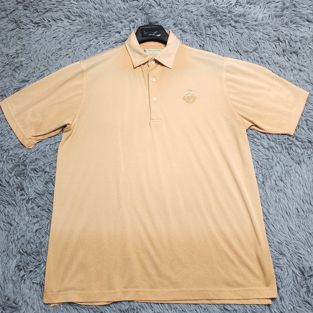 Donald Ross Golf Polo Mens Medium M Peach Orange Embroidered‎ Shirt Sportswear